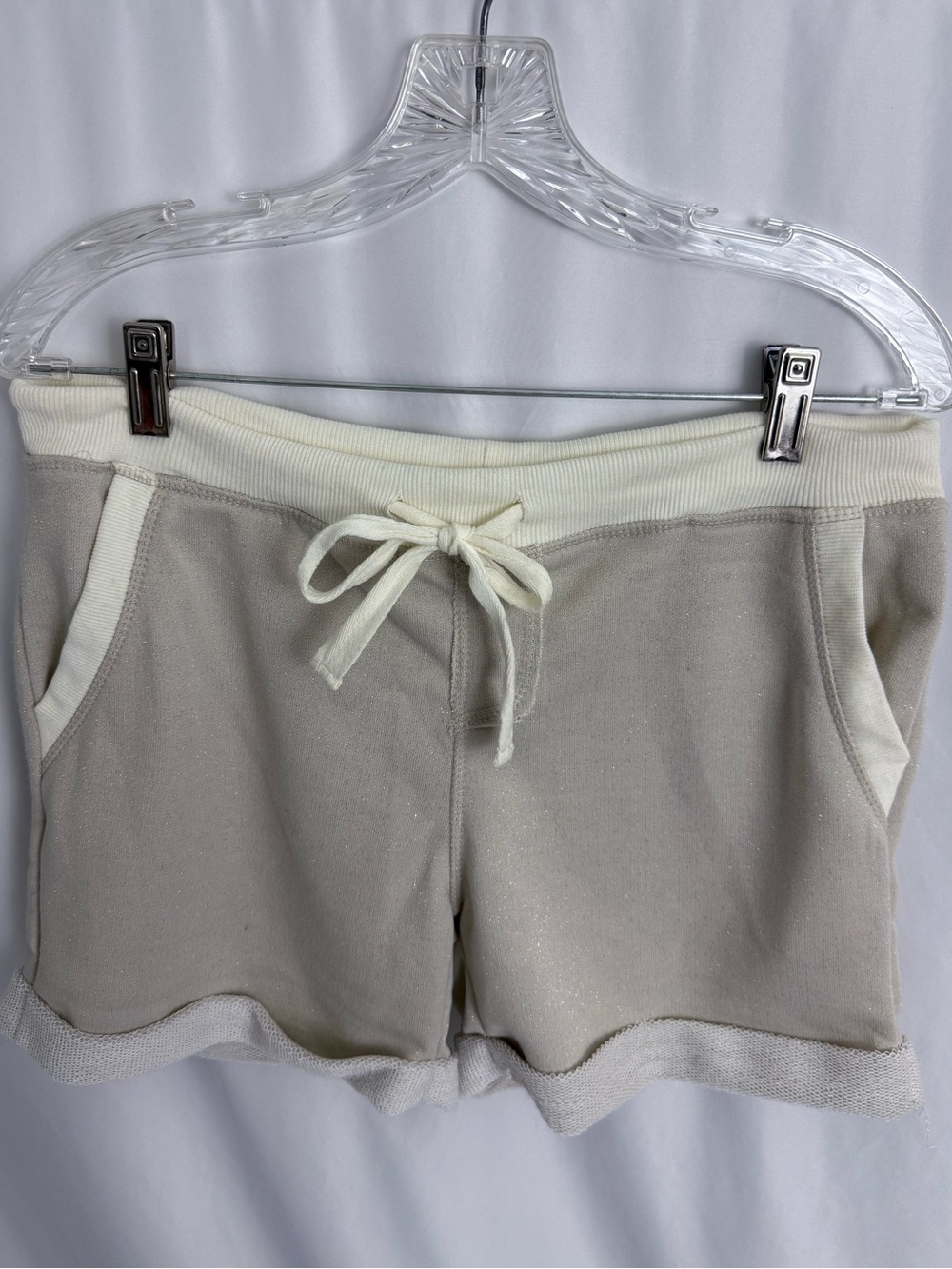 NWT Monoreno Tan Sparkly Lounge-ware Sweat Shorts Size Small